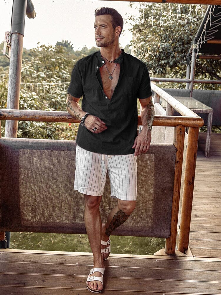 Linen Style Beach Button Shirts - Image 14