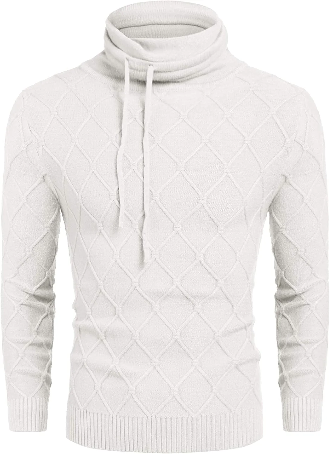 Men's Knitted Turtleneck Sweater Casual Thermal Long Sleeve Pullover - Image 4