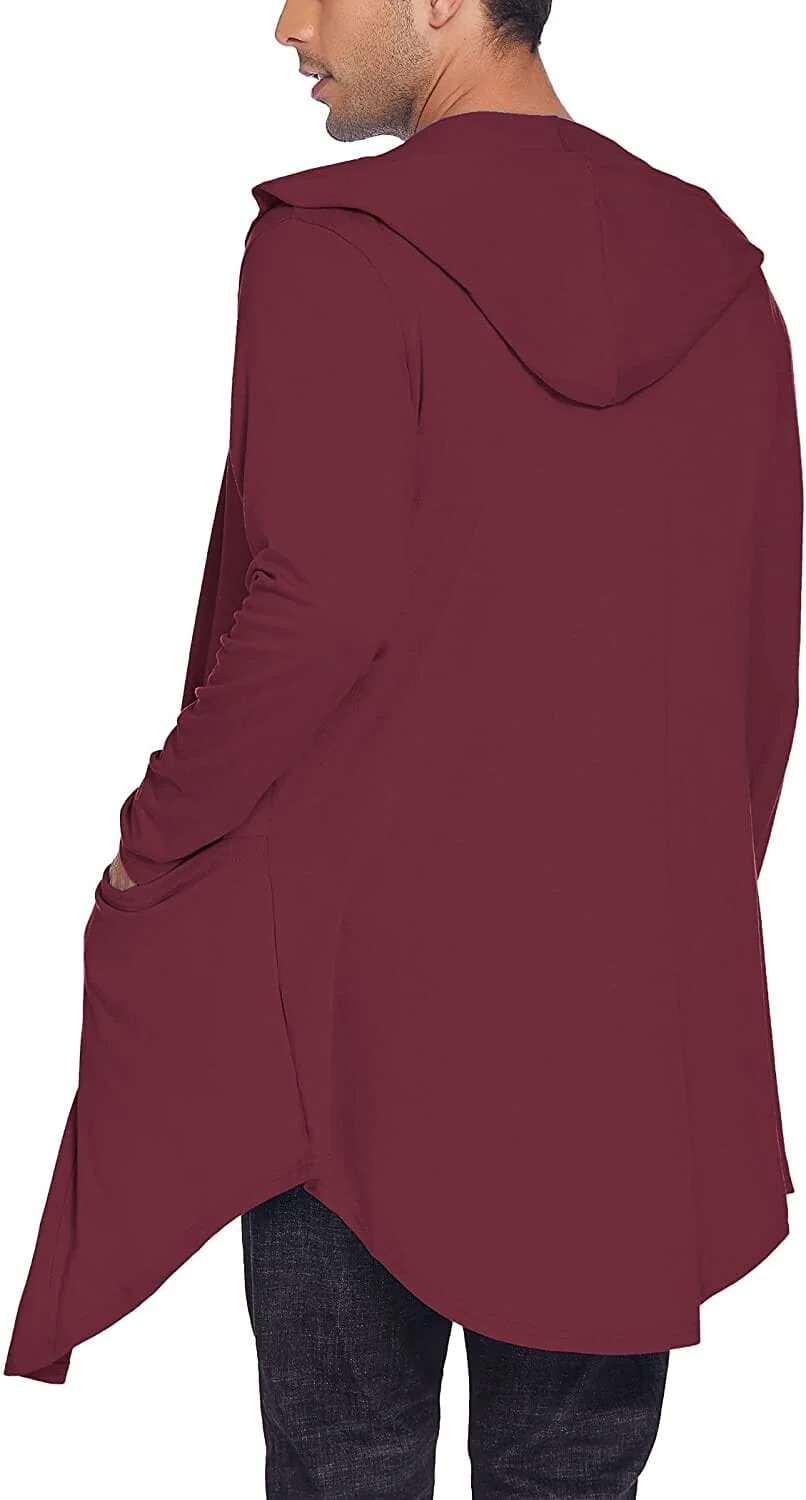 Long Hooded Shawl Collar Overcoat with Pockets (US Only) - Image 14
