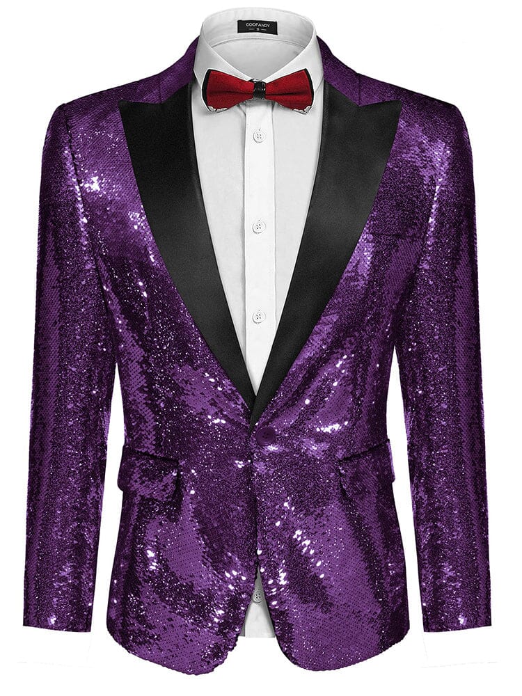 Men's Shiny Sequins Suit Jacket (US Only) - Image 11
