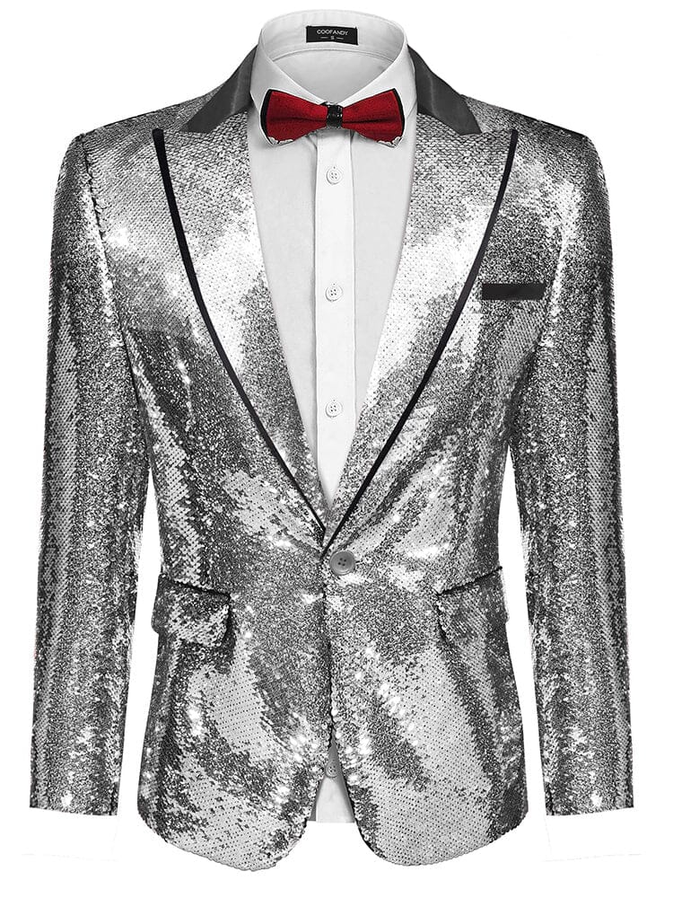 Men's Shiny Sequins Suit Jacket (US Only) - Image 9
