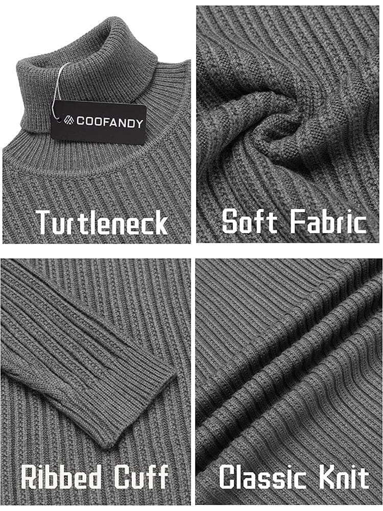 Turtleneck Knitted Classic Ribbed Sweater (Us Only) - Image 8