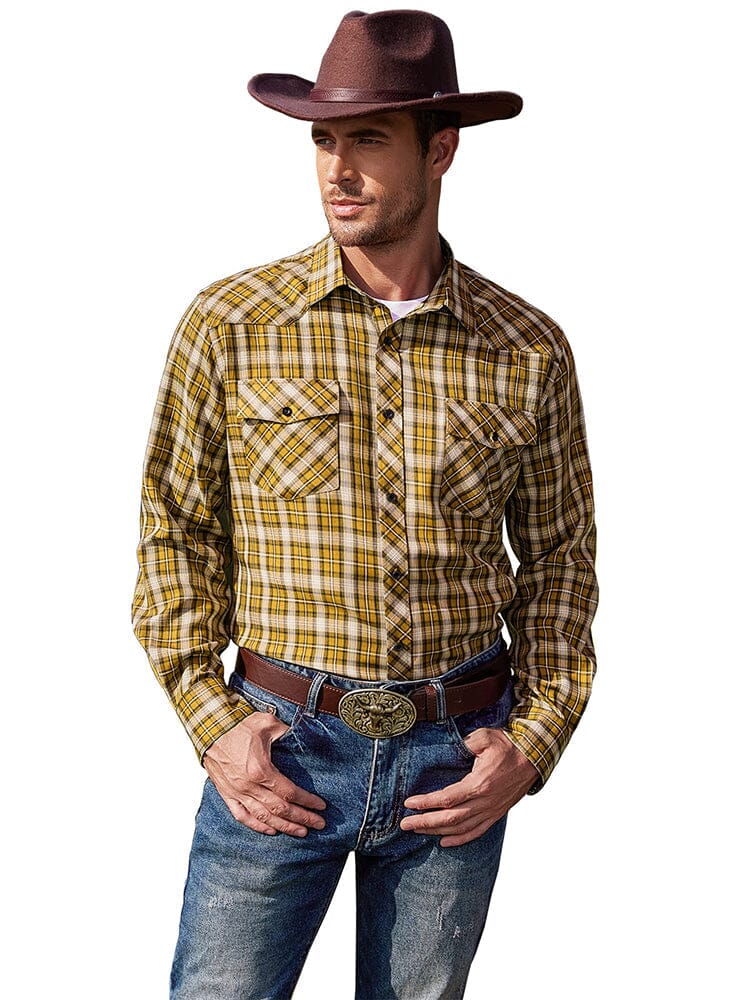 Plaid Long Sleeve Casual Shirt with Pockets (US Only) - Image 5