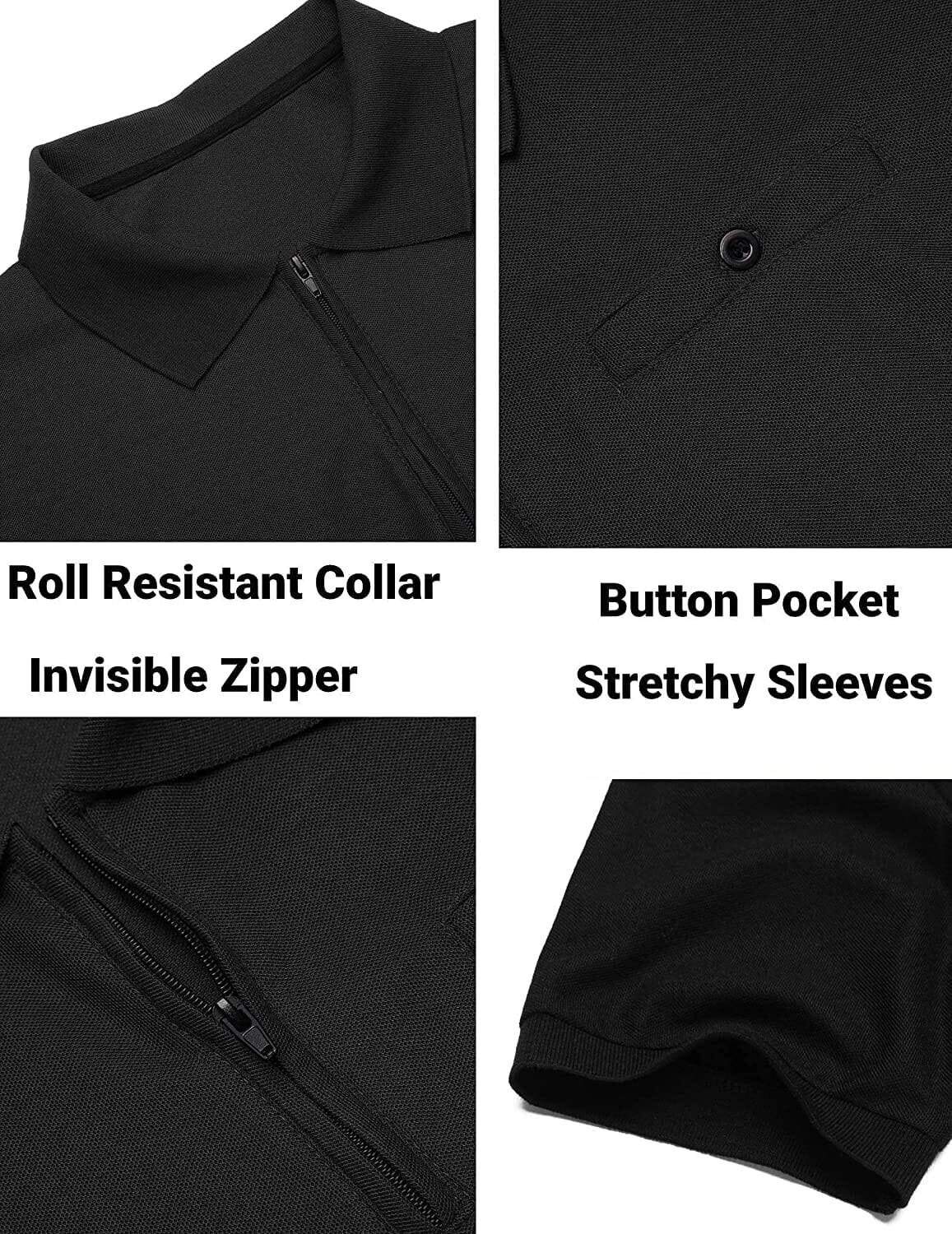 Slim Fit Zipper Polo Golf Shirt (US Only) - Image 11