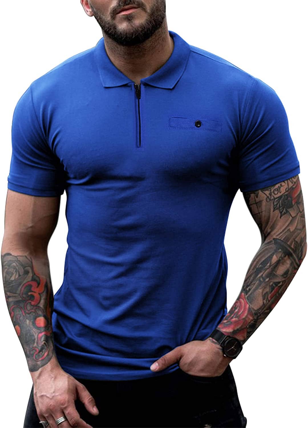 Slim Fit Zipper Polo Golf Shirt (US Only) - Image 3