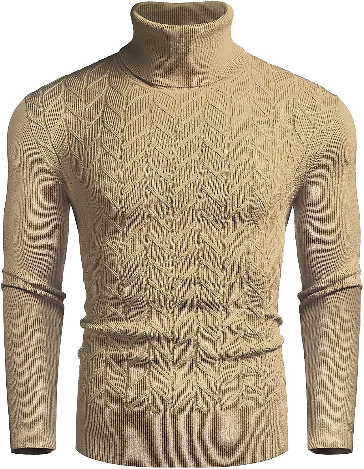 Slim Twist Pattern Turtleneck Knit Sweater (US Only) - Image 2
