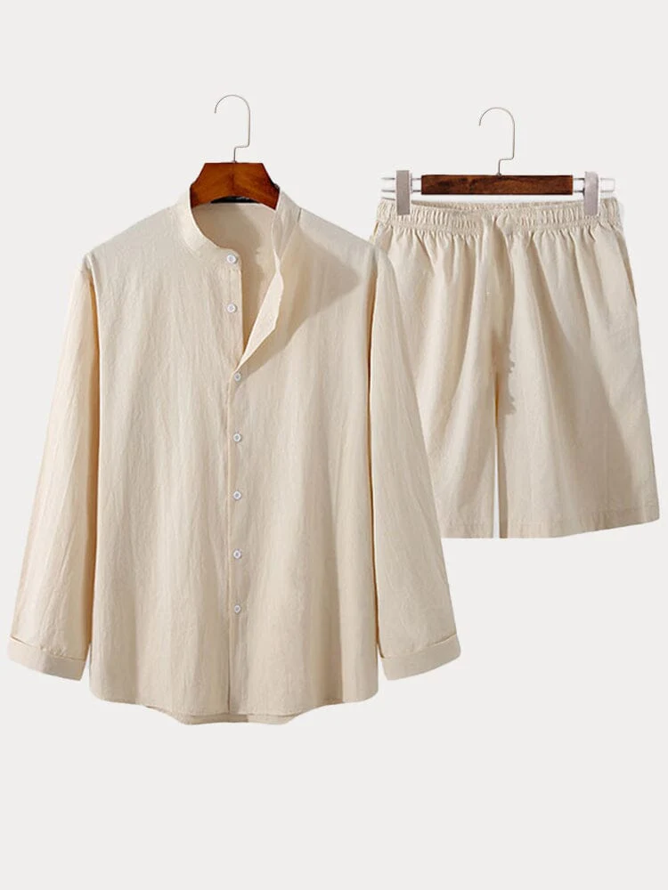 Solid Shirt Shorts Set - Image 5