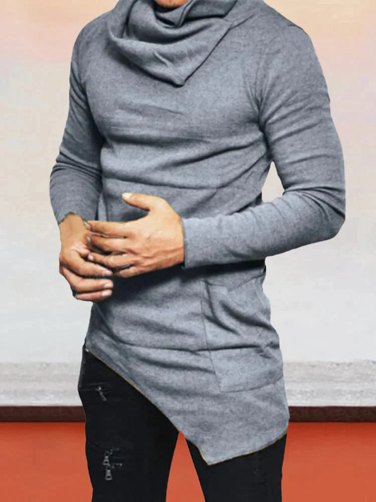 Coofandy Solid Stacked Collar Hoodie - Image 3