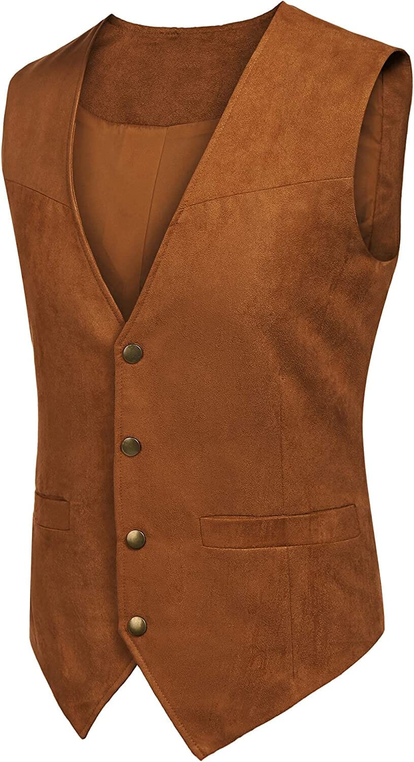 Solid Suede Leather Suit Vest (US Only) - Image 9