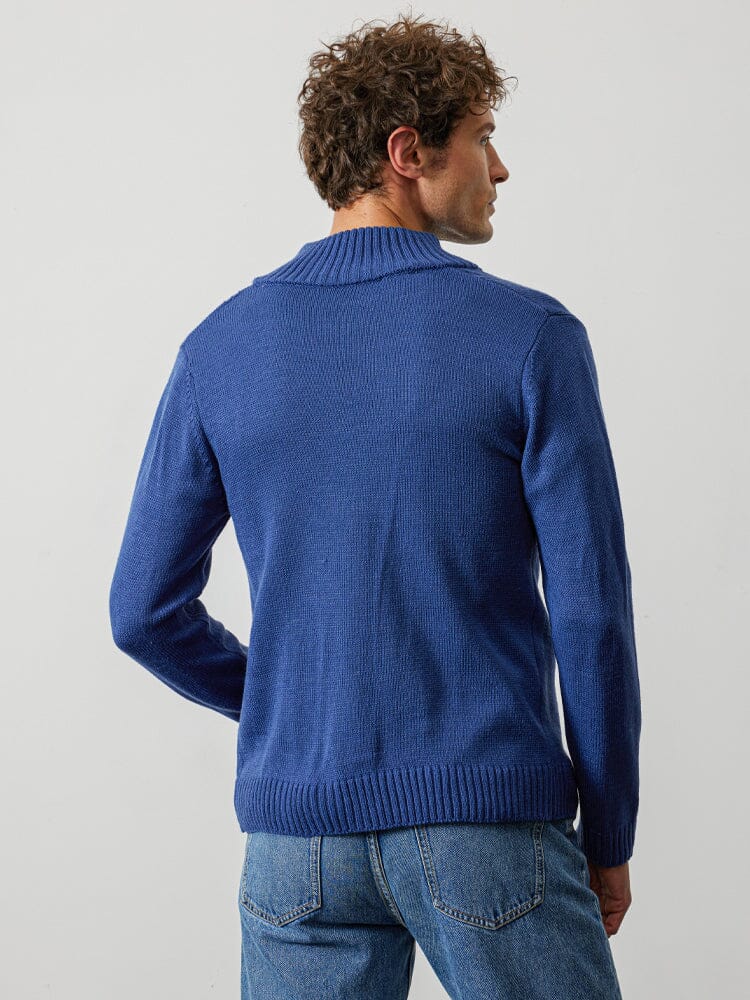 Stand Collar Knitted Cardigan Sweater - Image 13