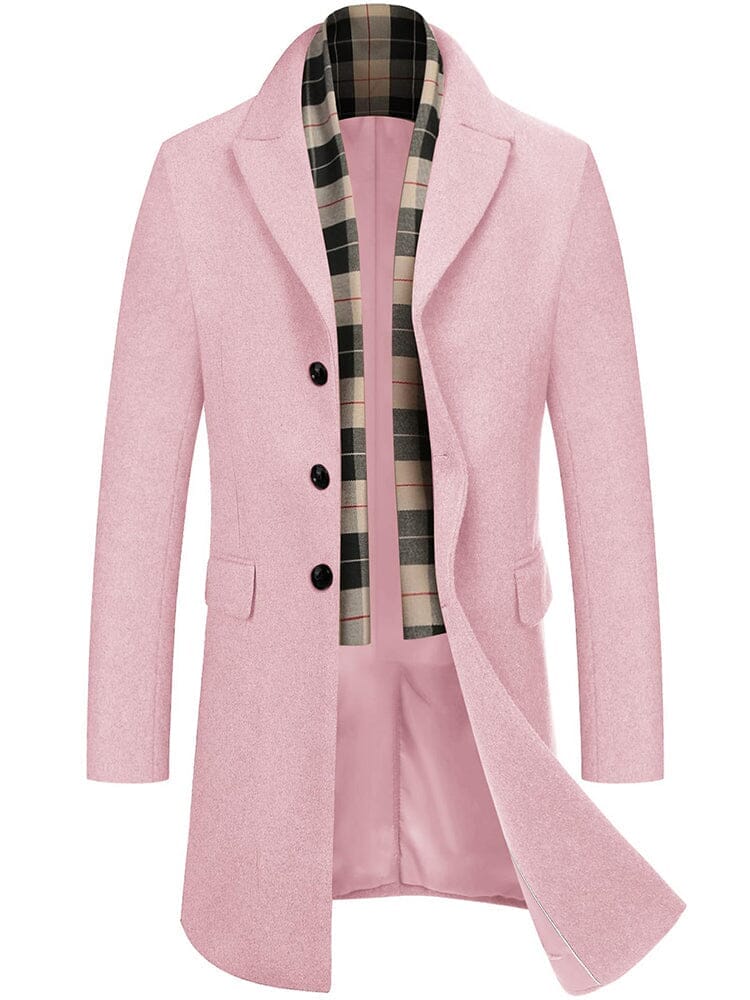 Wool Blend Coat with Detachable Plaid Scarf (US Only) - Image 11