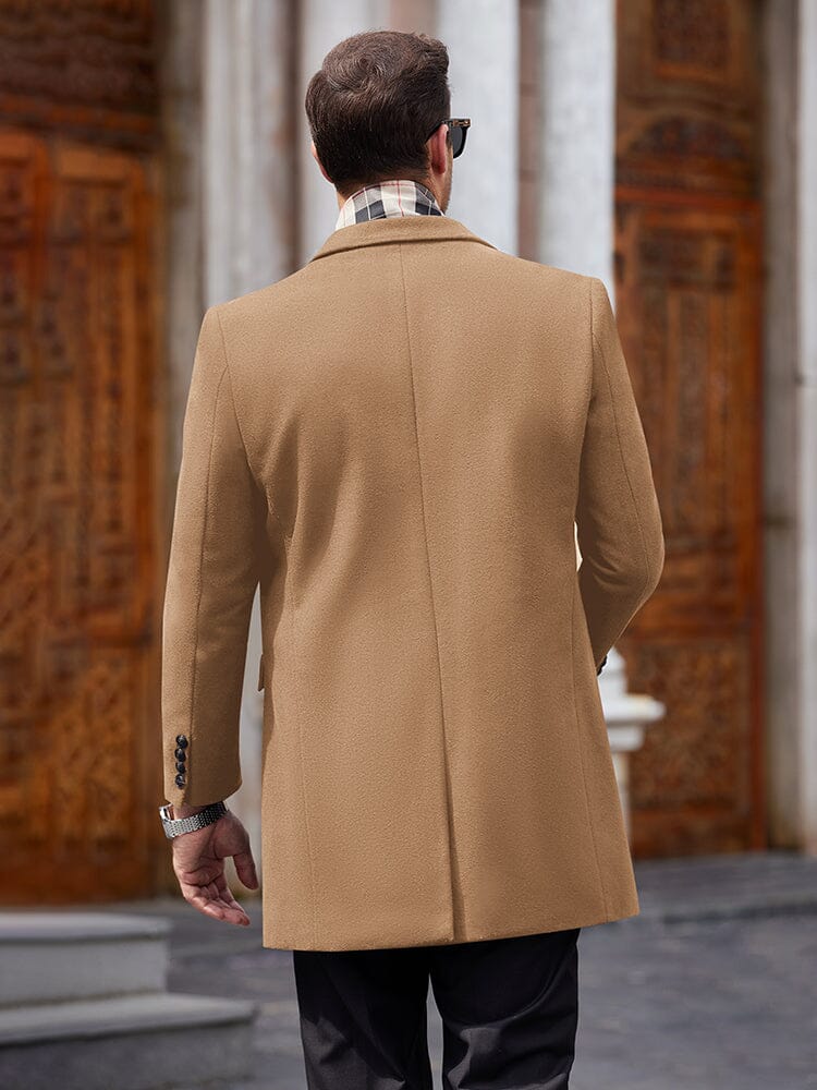 Wool Blend Coat with Detachable Plaid Scarf (US Only) - Image 17