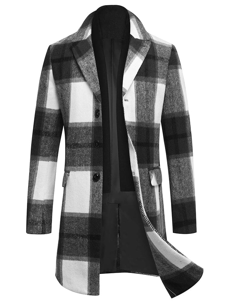 Wool Blend Coat with Detachable Plaid Scarf (US Only) - Image 4