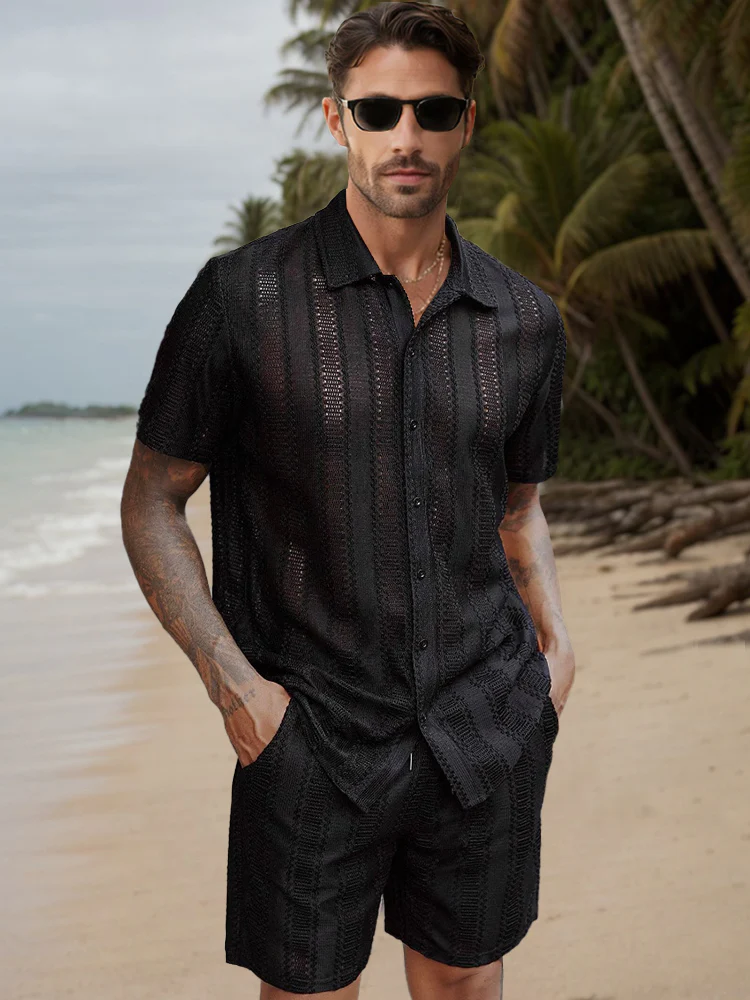 Cool Comfort Hollow Out Shirt Set - Image 2