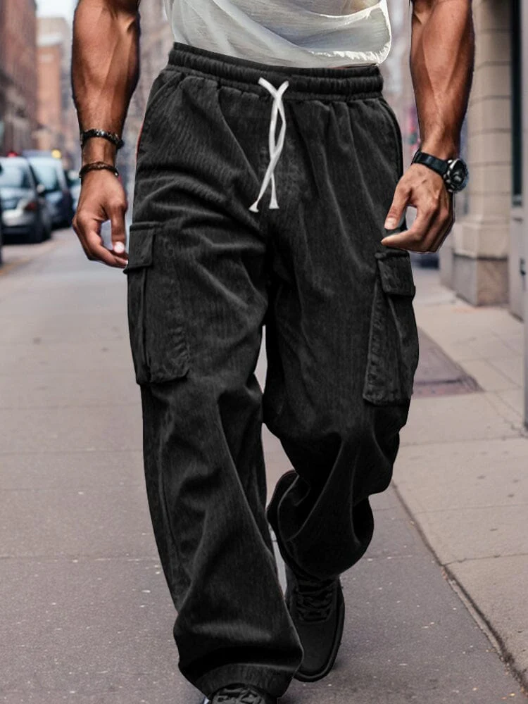 Corduroy Straight Leg Cargo Pants - Image 2