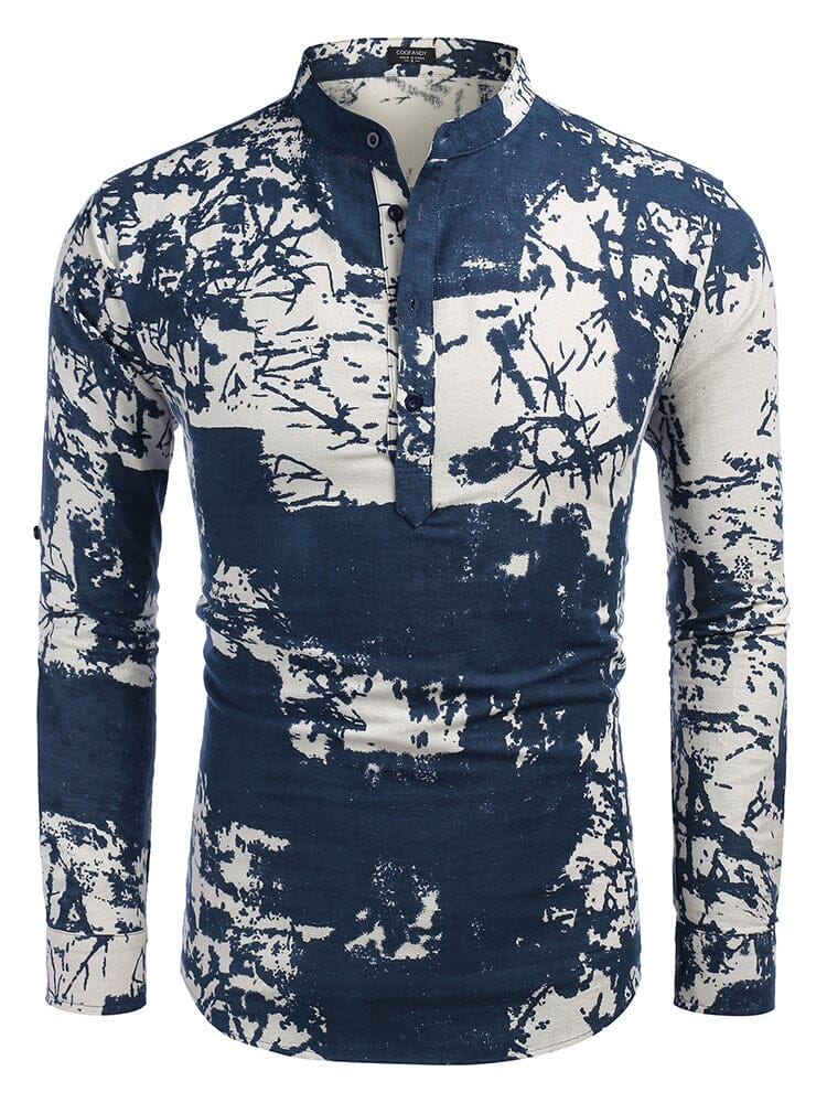 Cotton Linen Floral Henley Shirt (US Only) - Image 11