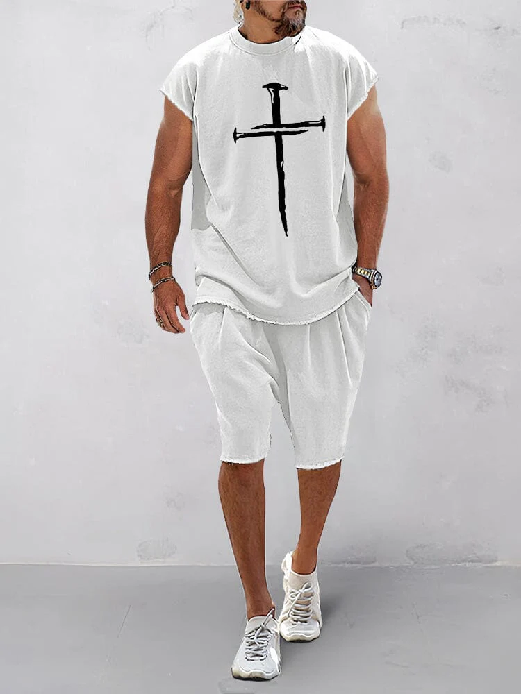 Cozy Crucifix Graphic Tracksuits Set - Image 2