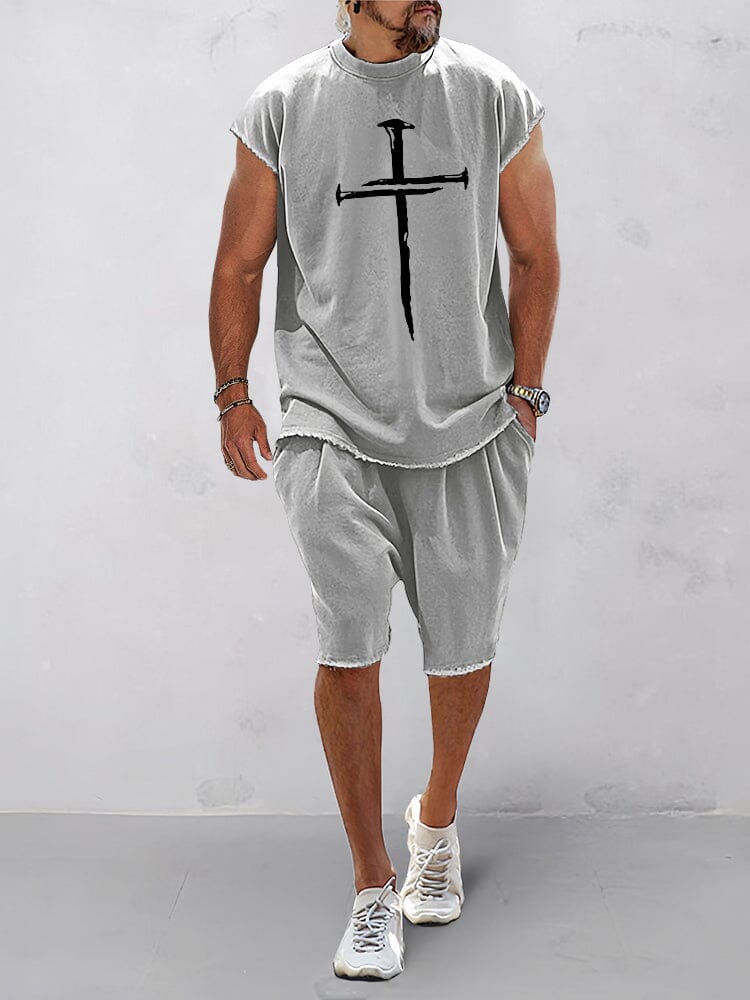 Cozy Crucifix Graphic Tracksuits Set - Image 3