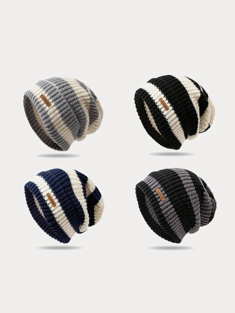 Cozy Stacking Striped Knit Beanie - Image 7