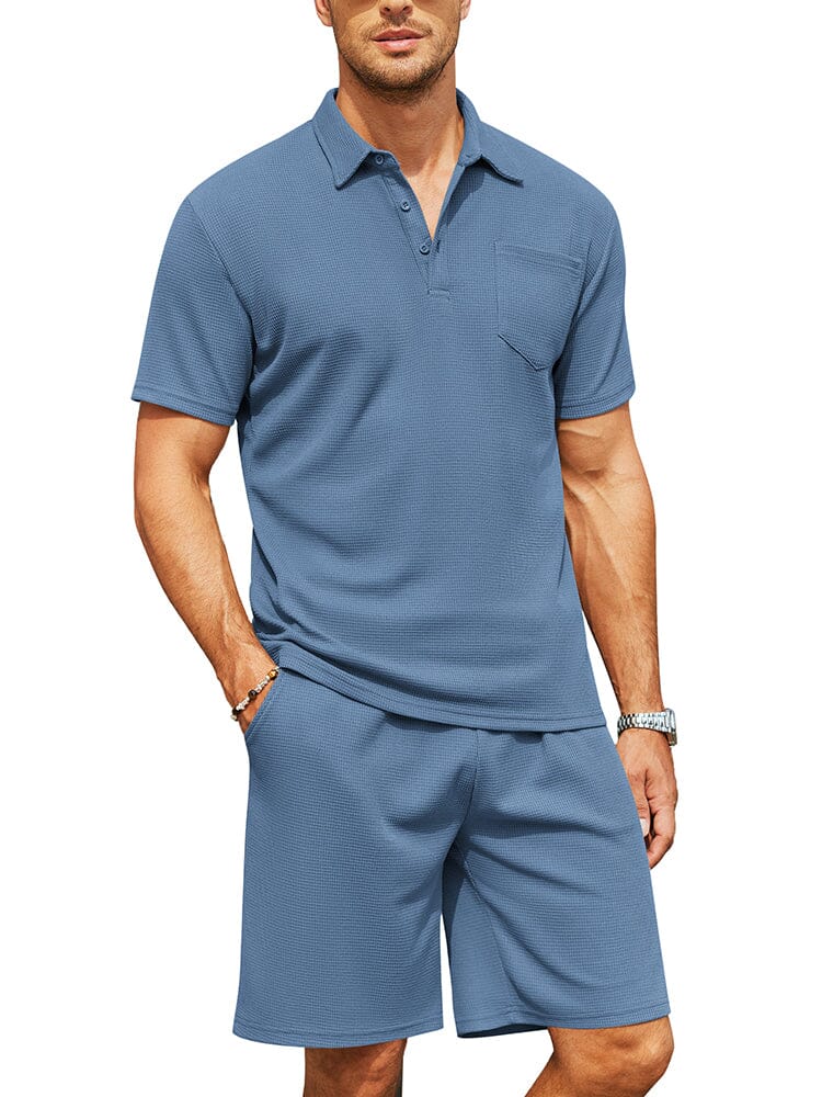 Cozy Waffle Polo Tracksuit Sets (US Only) - Image 8