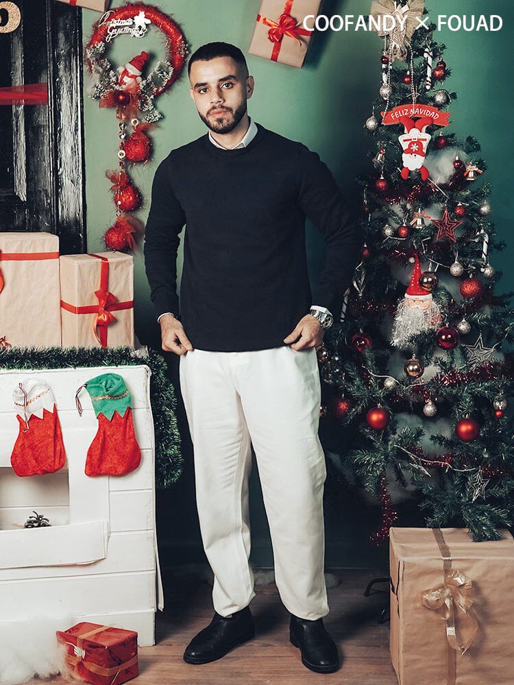 Crew Neck Slim Fit Pullover Knitted Sweater (Live Only) - Image 2