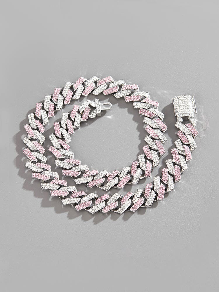 Cuban Link Chain Rhinestone Necklace - Image 4