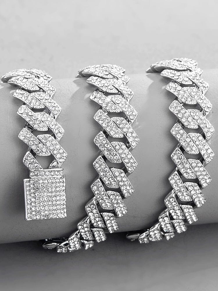 Cuban Link Chain Rhinestone Necklace - Image 5