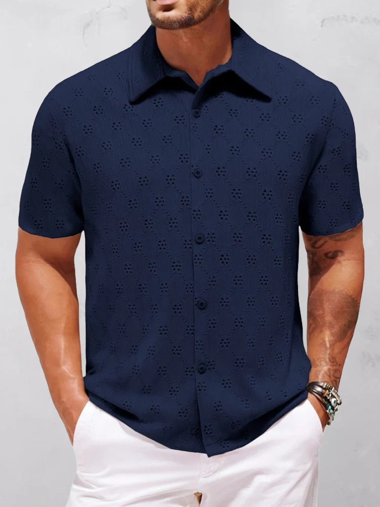Delicate Cutout Textured Shirt - Image 3