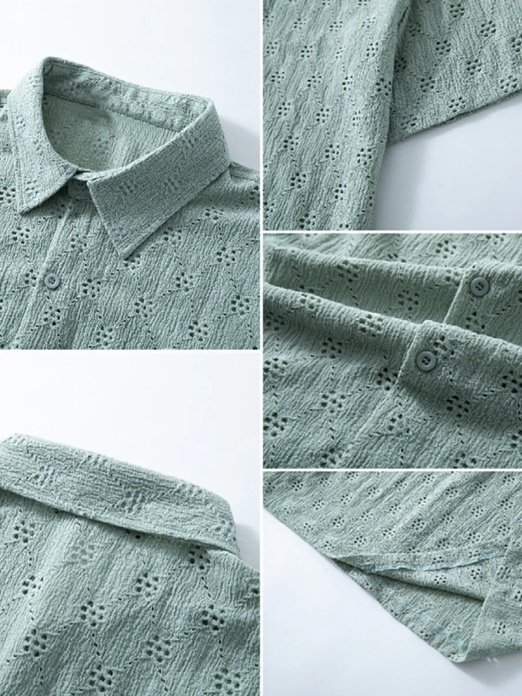 Delicate Cutout Textured Shirt - Image 6