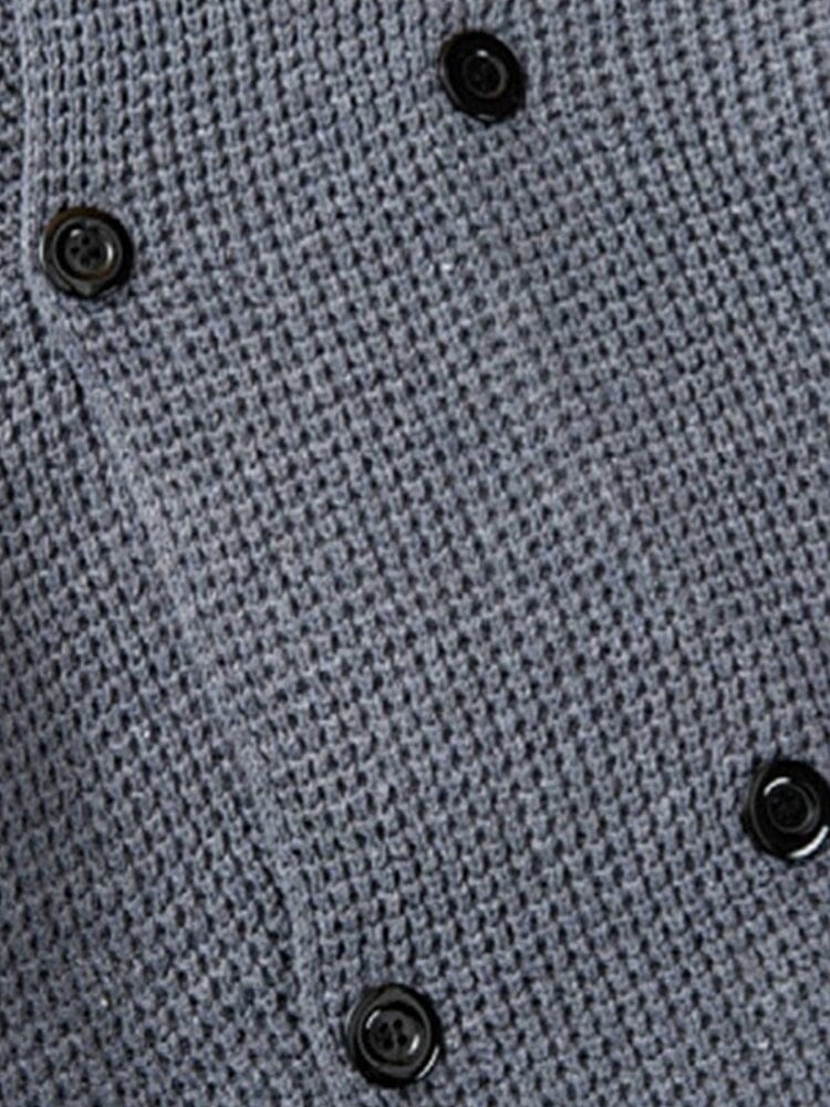 Double-Breasted Hooded Knit Cardigan - Image 3