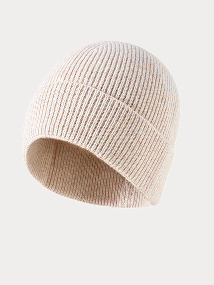 Elastic Wool Blend Knit Beanie - Image 4