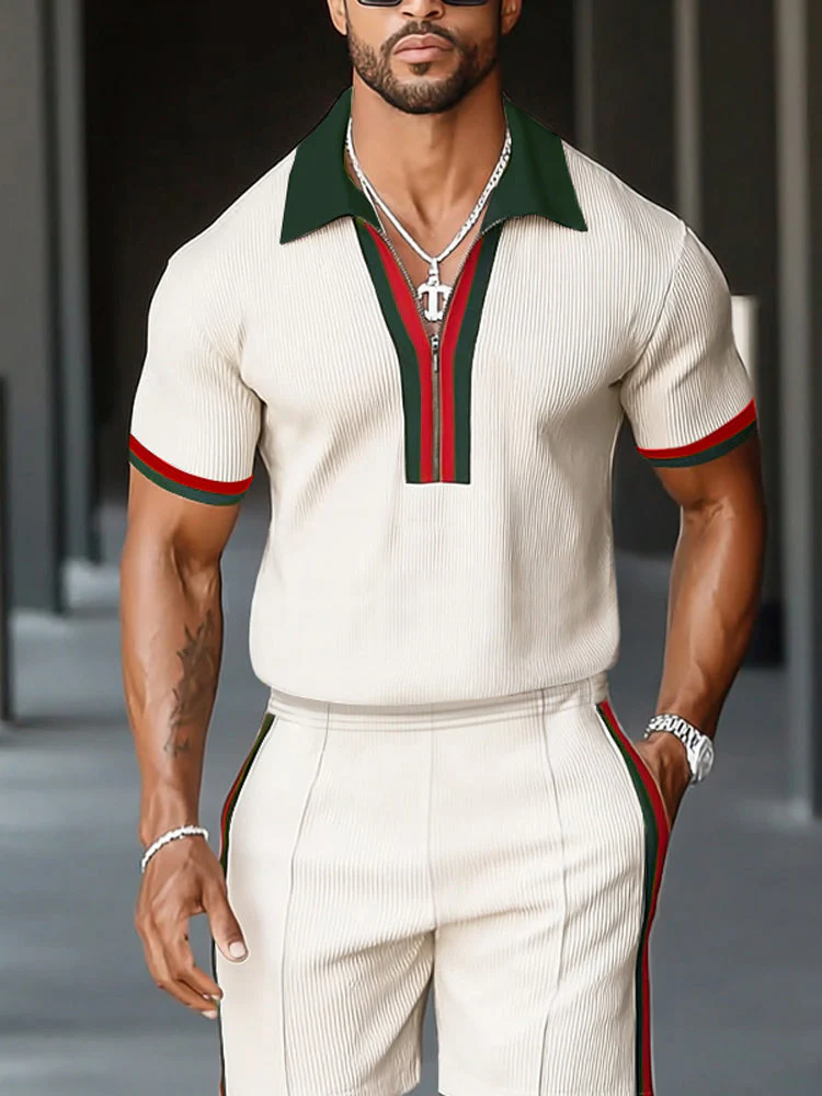 Elegant Stripe Textured Matching Set - Image 9