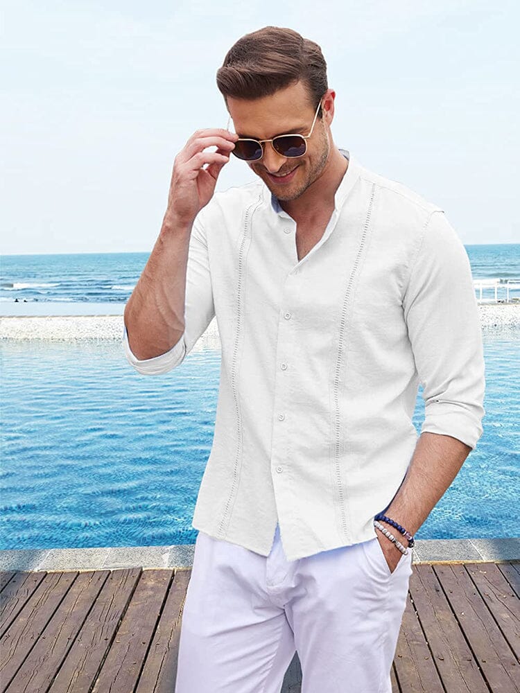 Embroidered Guayabera Linen Shirt (US Only) - Image 11