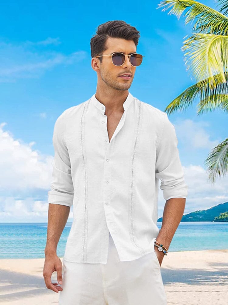 Embroidered Guayabera Linen Shirt (US Only) - Image 12