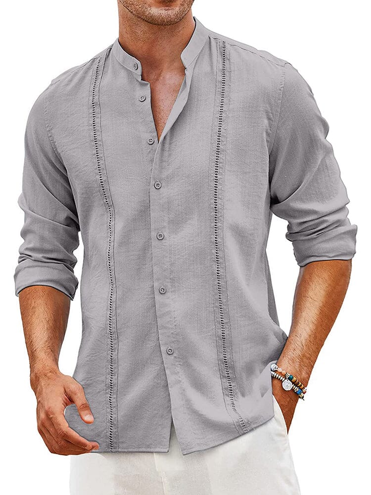Embroidered Guayabera Linen Shirt (US Only) - Image 9