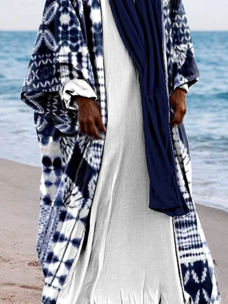 Ethnic Style Printed Outerwear Robe Set - Image 3