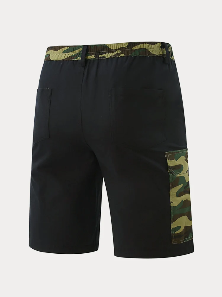 Fashion Camouflage Splicing Cargo Shorts - Image 4