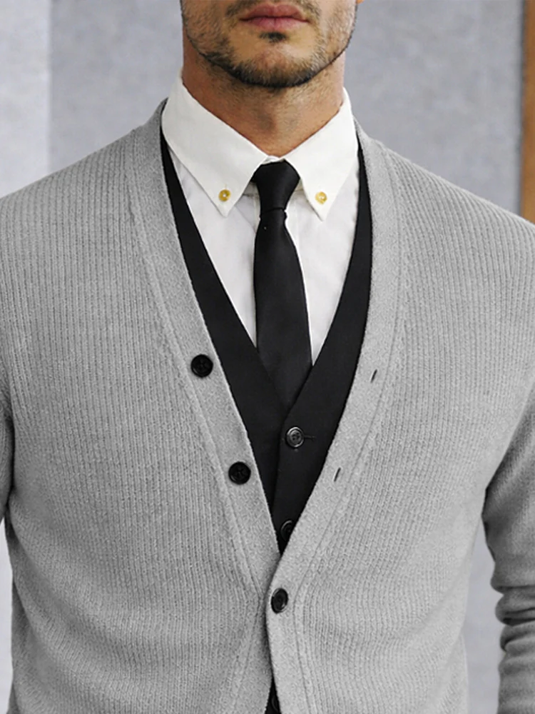 Fashion Spring Fake 2-Piece Knit Cardigan - Image 3