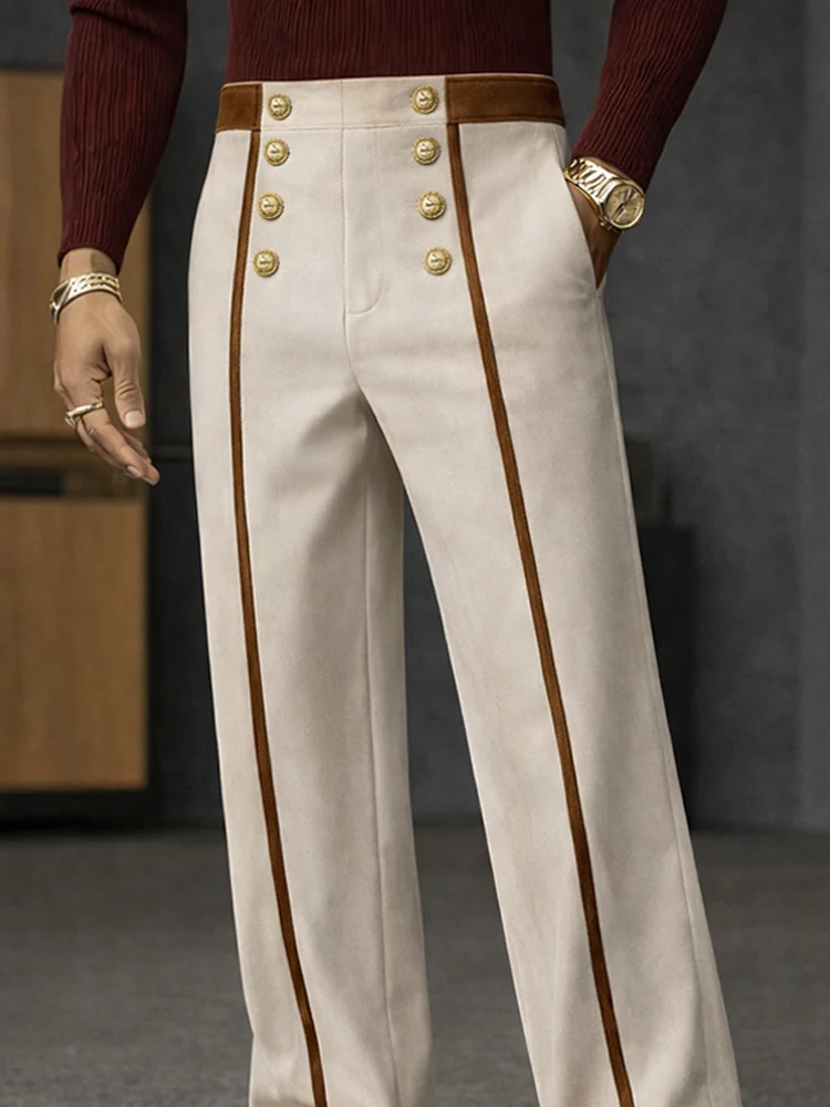 Fashion Two-Tone Lined Straigh Leg Pants - Image 3