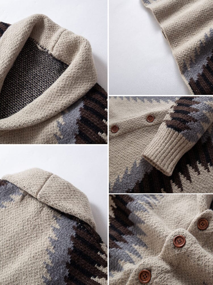Geometric Print Knit Cardigans - Image 4