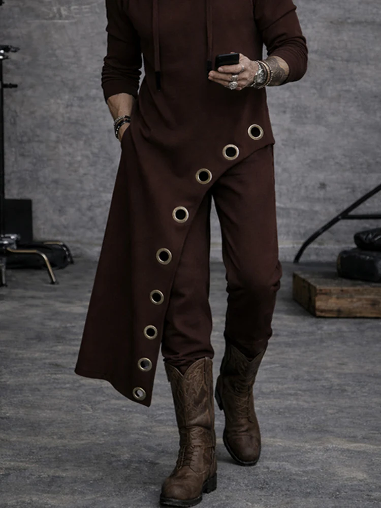 Gothic Style Irregular Hem Hoodie Pants Set - Image 4
