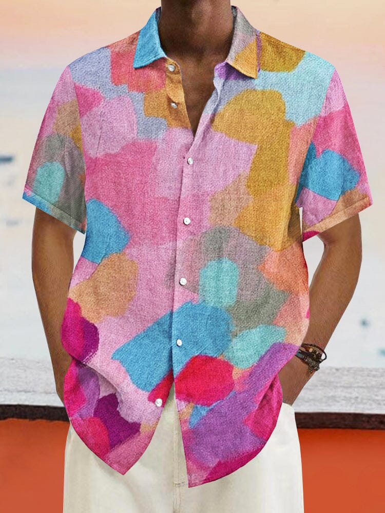 Graffiti Painted Cotton Linen Shirt - Image 2