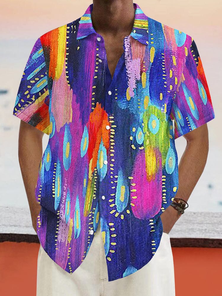Graffiti Painted Cotton Linen Shirt - Image 3