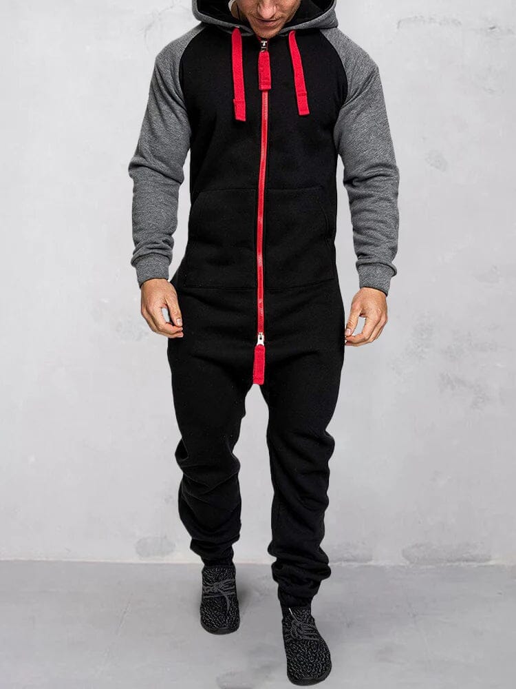 Hooded Fleece Solid Color Jumpsuit (Live Only) - Image 8