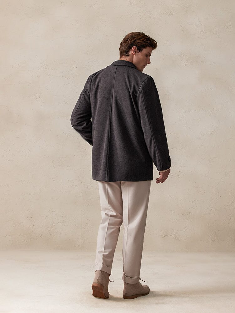 Lapel Double-Breasted Tweed Coat - Image 6