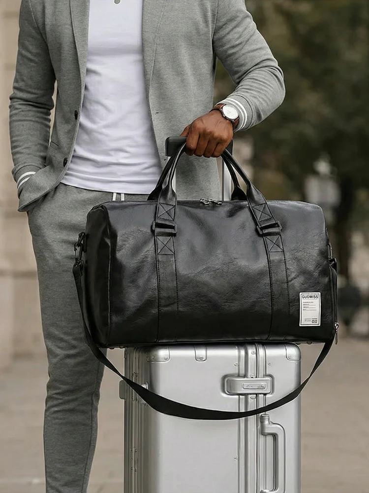 Large Capacity PU Leather Travel Bag - Image 12