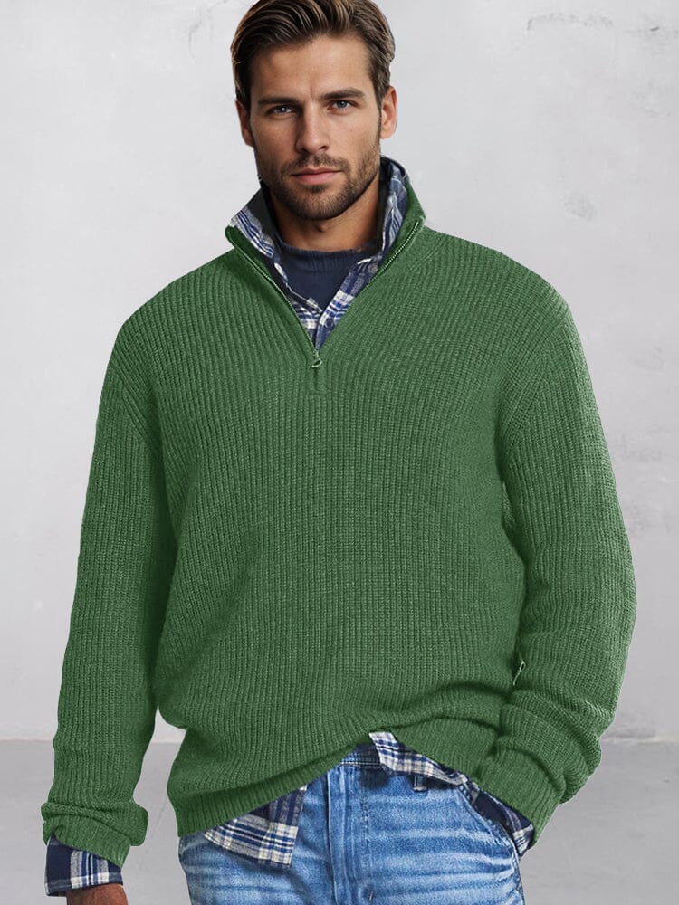 Leisure Stand Collar Knit Sweater - Image 8