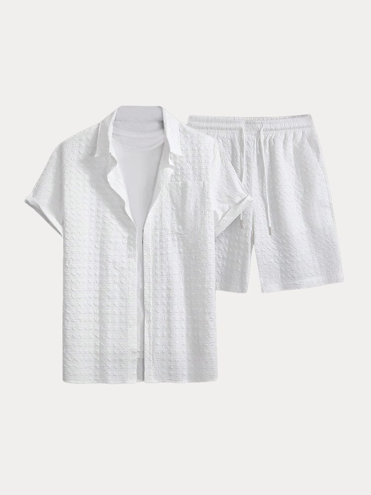Leisure Textured 2-Piece Shirt Outfits - Image 4