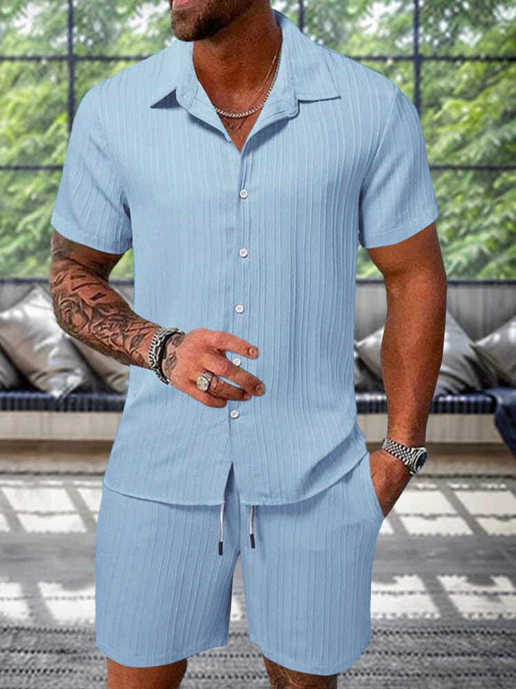 Leisure Textured Shirt Set - Image 2