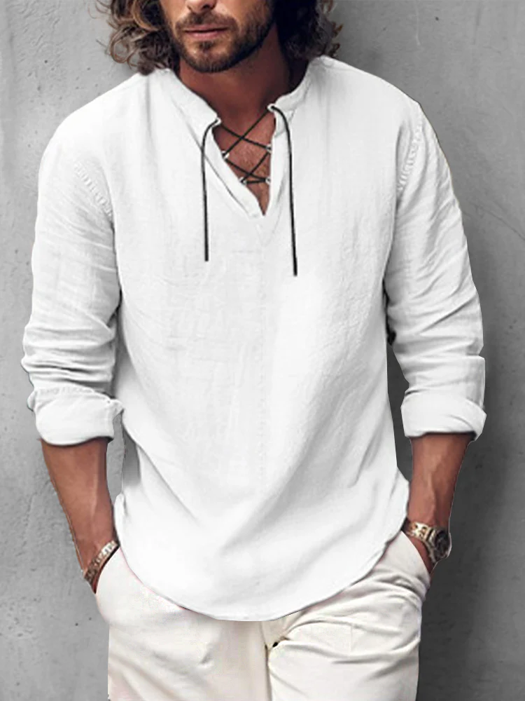 Leisure Tie Front Cotton Shirt - Image 2